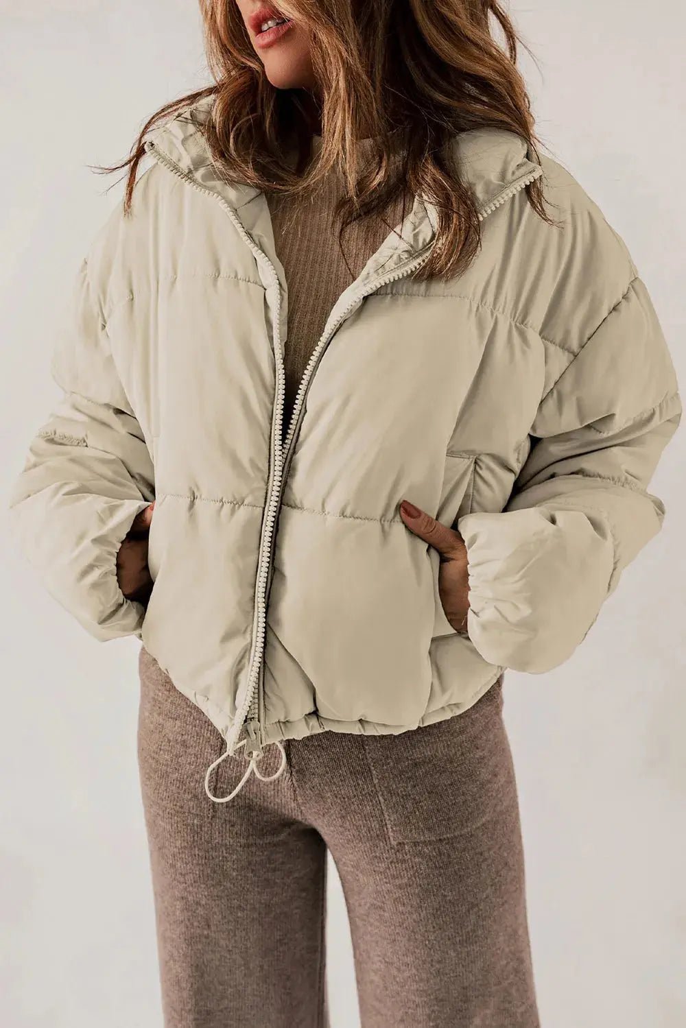 Schicker, länglicher Mantel mit Kragen und Reißverschluss für stylisches Layering - Livezo