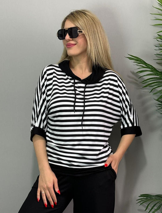 Schickes gestreiftes zweiteiliges Lounge - Set - Livezo