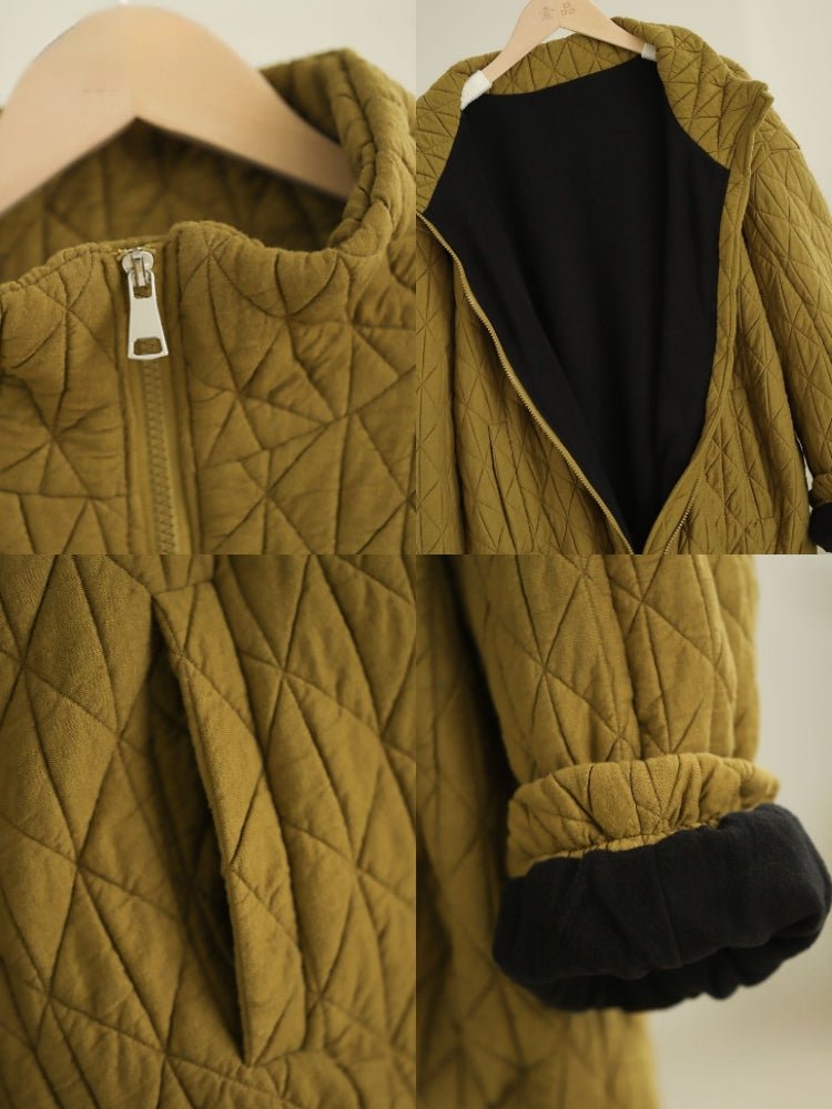Strukturierte Jacke mit Stehkragen und Seitentaschen - Livezo
