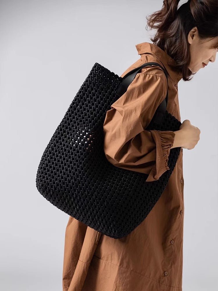 Übergroße handgewebte Ledertragetasche für den Alltagstil - Livezo