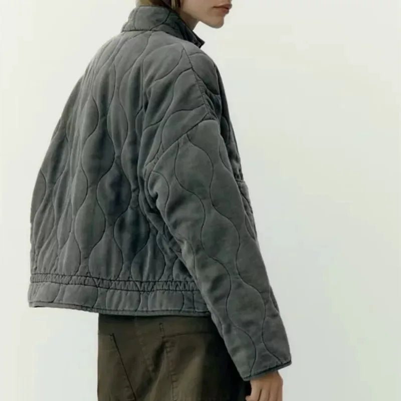 Vintage Steppjacke mit klassischer Steppnaht - Detailierung - Livezo