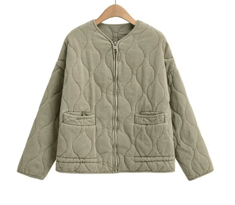 Vintage Steppjacke mit klassischer Steppnaht - Detailierung - Livezo