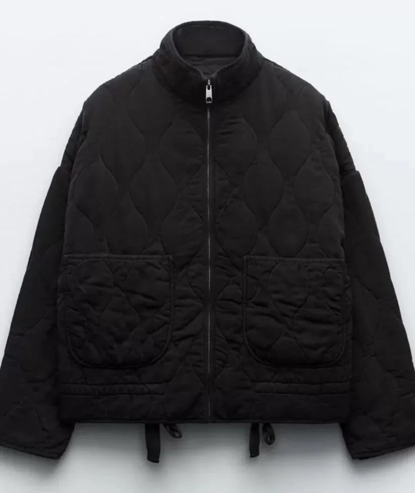 Vintage Steppjacke mit klassischer Steppnaht - Detailierung - Livezo