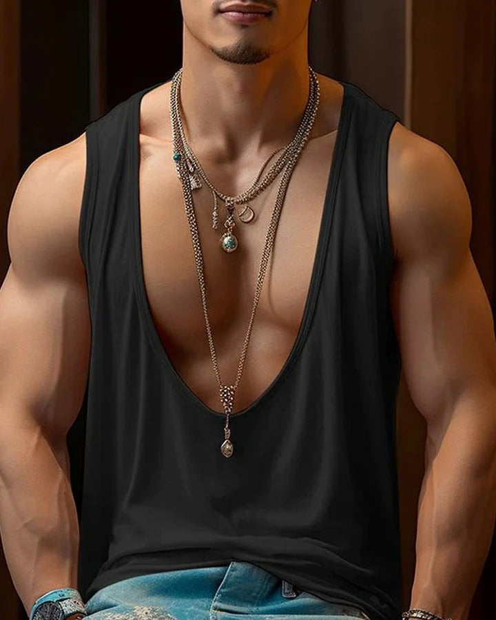 Herren Tanktop mit tiefem V-Ausschnitt