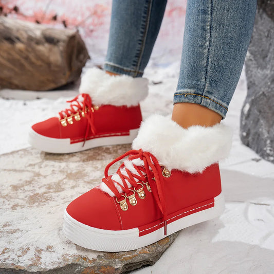 Bequeme Woll-Schnürstiefel für Frauen für den Winter