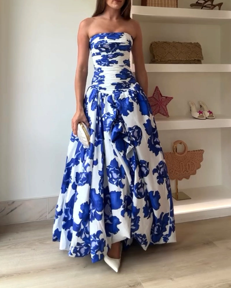 Damen Maxi Druckkleid