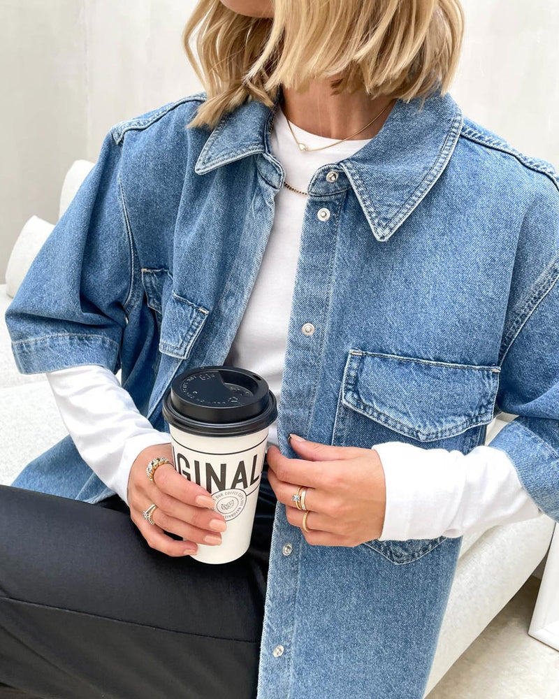 Oversized Jeanshemd-Jacke