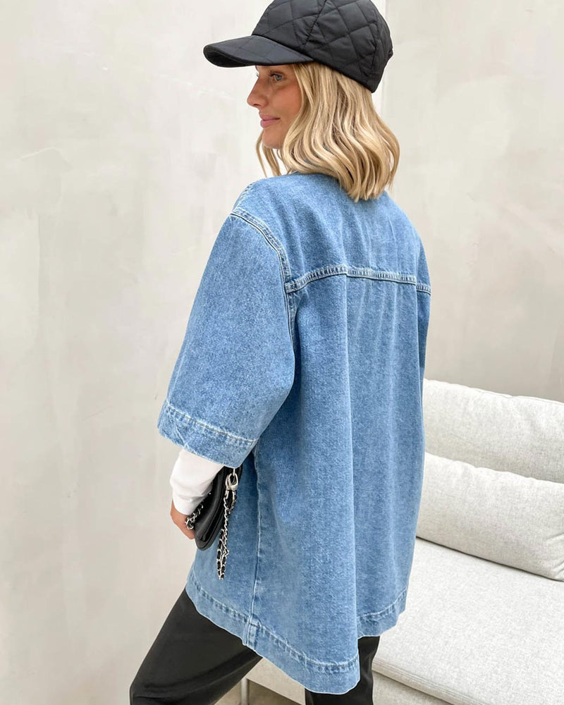 Oversized Jeanshemd-Jacke