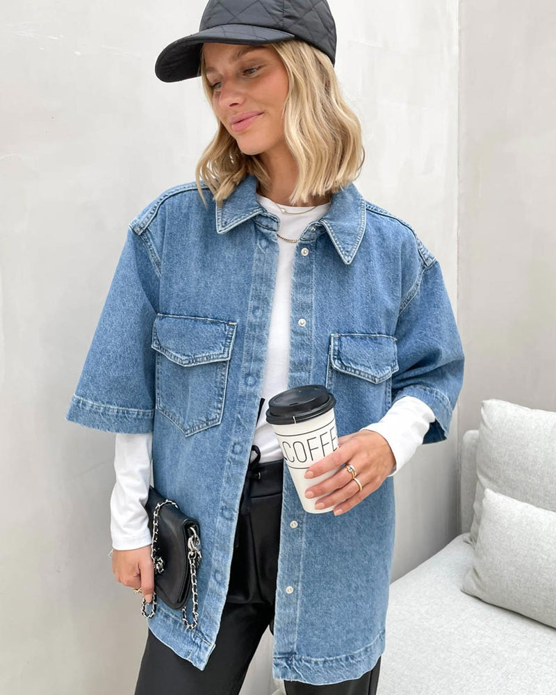 Oversized Jeanshemd-Jacke