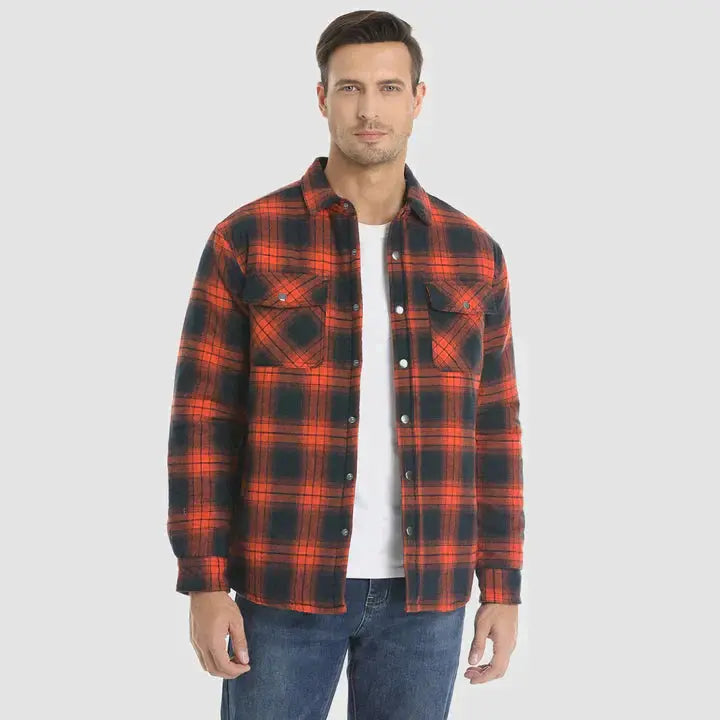 Flanell shirt Jacke Langarm Gesteppt