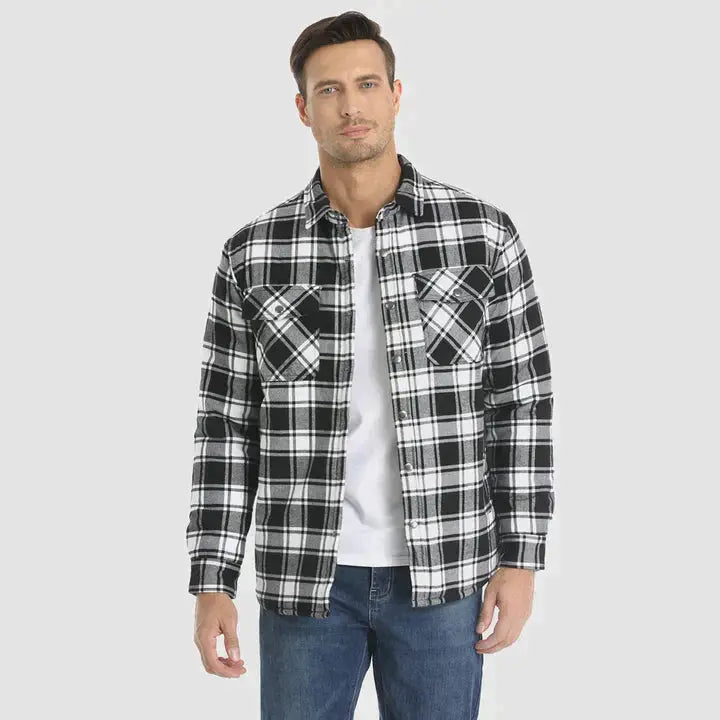 Flanell shirt Jacke Langarm Gesteppt