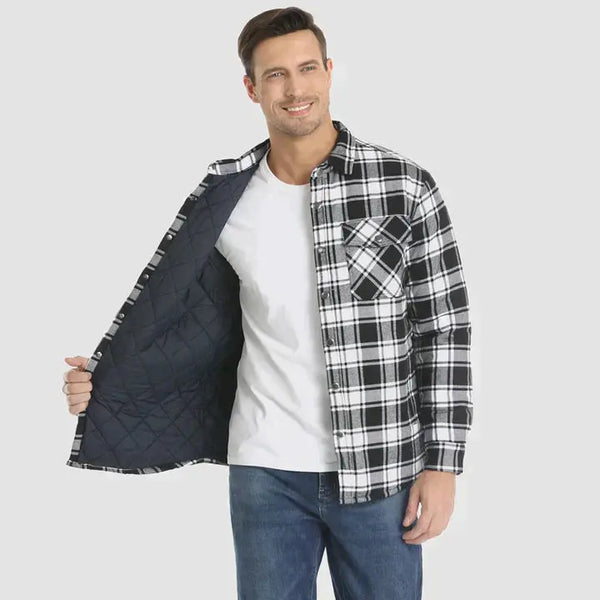 Flanell shirt Jacke Langarm Gesteppt