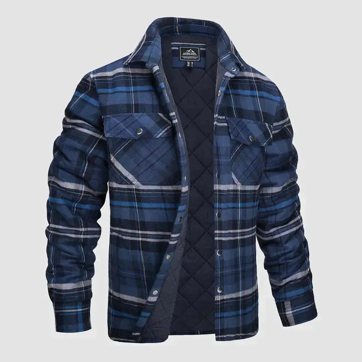 Flanell shirt Jacke Langarm Gesteppt