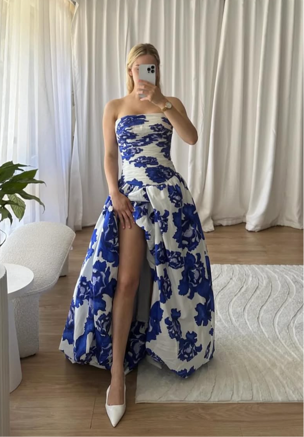 Damen Maxi Druckkleid