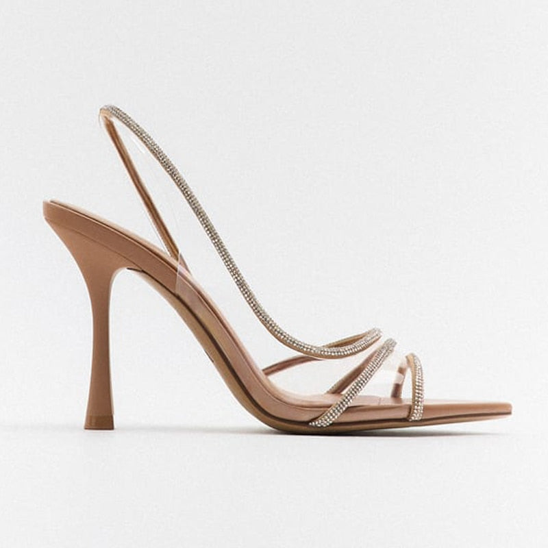 Elegante Slingback-Sandalen mit spitzer Spitze und hohem Absatz