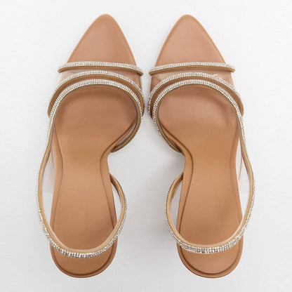 Elegante Slingback-Sandalen mit spitzer Spitze und hohem Absatz