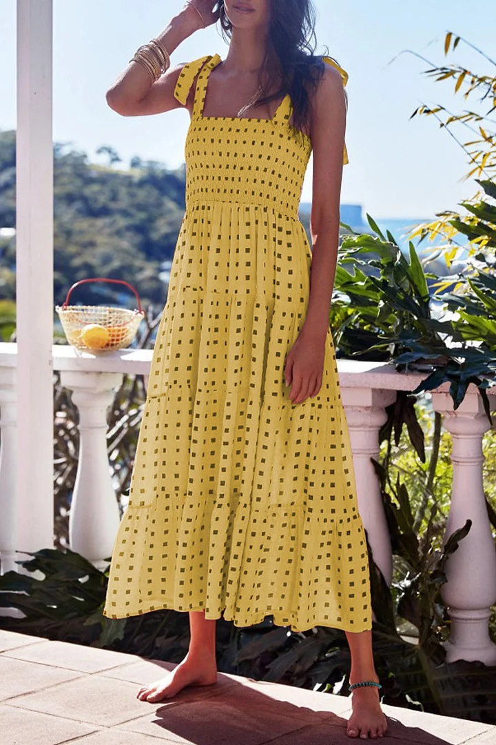 Bedrucktes Trägerkleid mit Patchwork im urbanen Stil