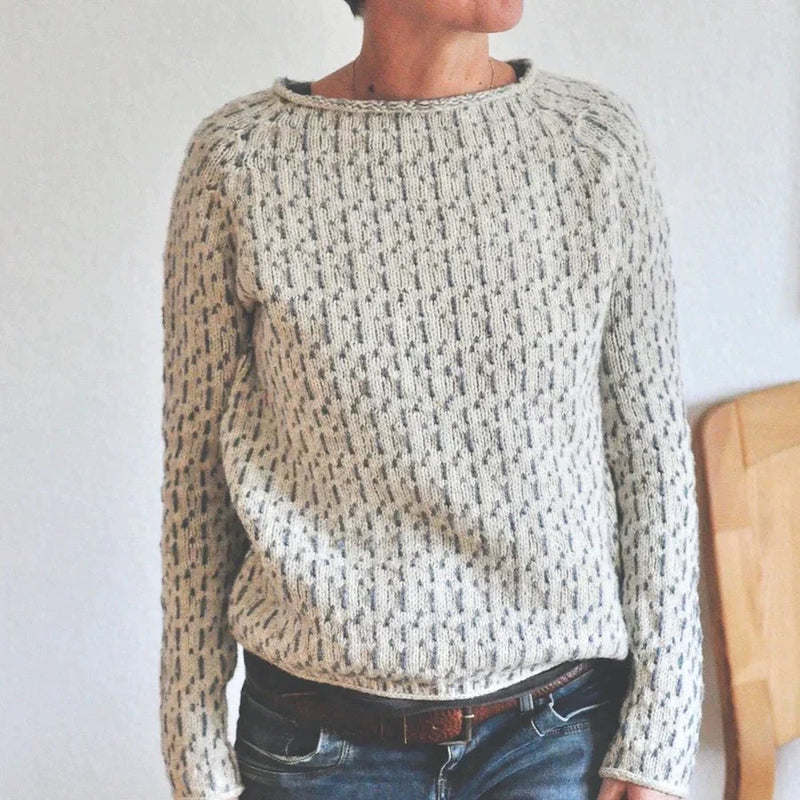 Geralde - Schicker grauer Pullover mit Bootsausschnitt