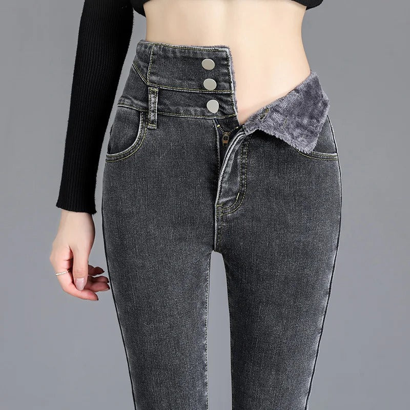 Wilma – Stylische High-Waist-Jeans mit Fleecefutter