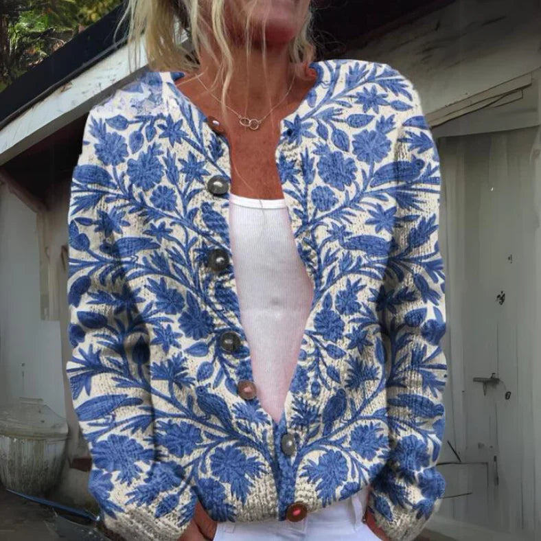 Floral Print Cardigan- Zeitloser Stil, perfekt für jede Saison