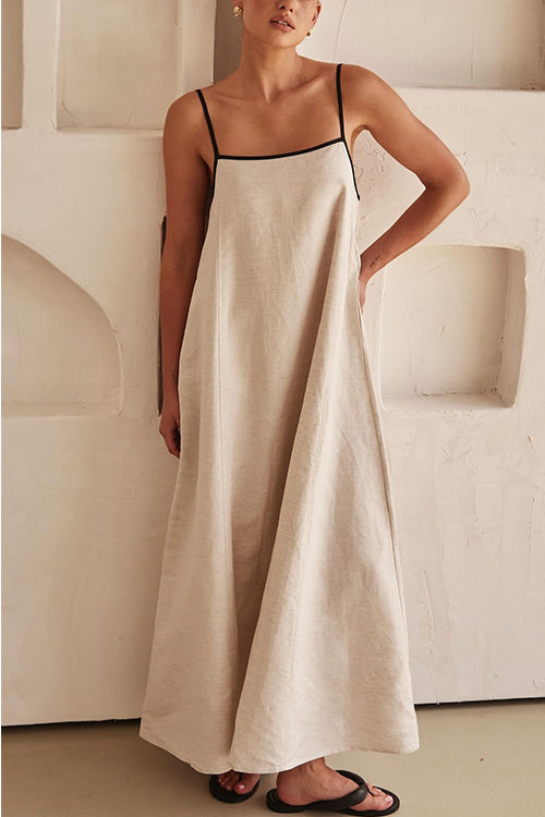 Schick & Schlicht | Rückenfreies Baumwoll-Maxikleid