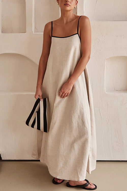 Schick & Schlicht | Rückenfreies Baumwoll-Maxikleid