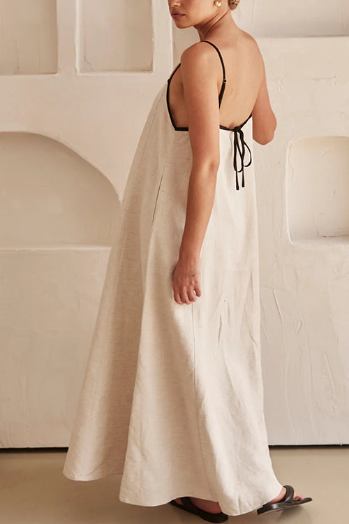 Schick & Schlicht | Rückenfreies Baumwoll-Maxikleid