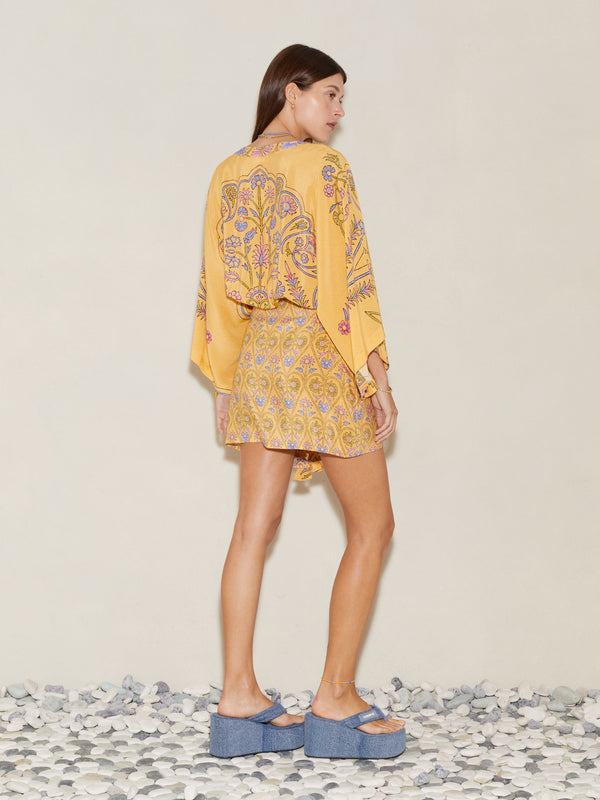Darjeeling Seiden-Mini-Roben-Kleid