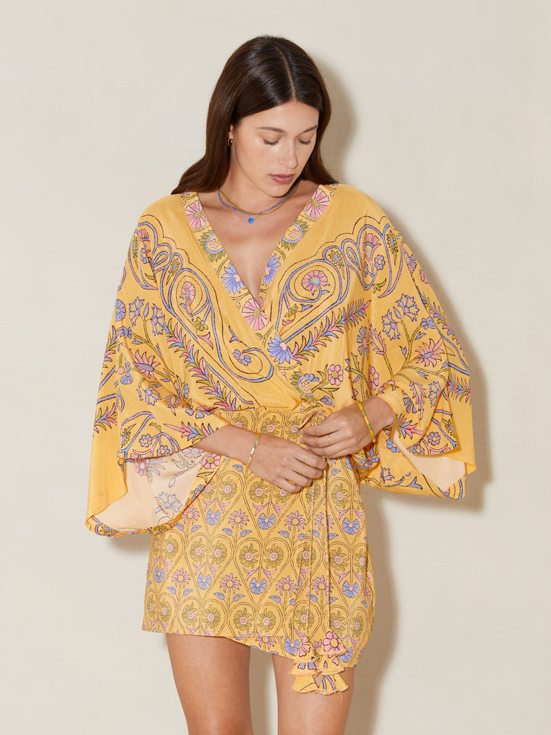Darjeeling Seiden-Mini-Roben-Kleid