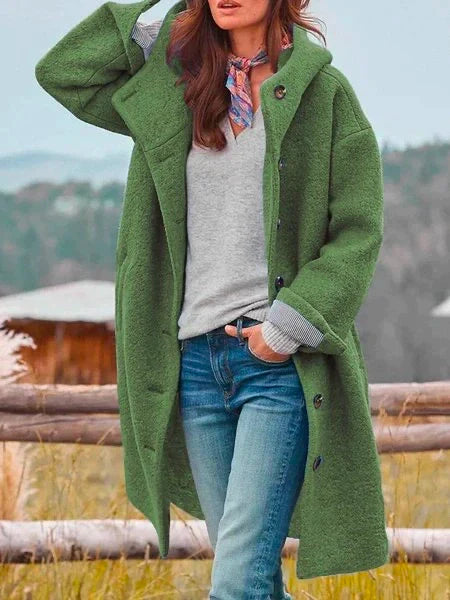 Verena - Damen Herbst Winter Warm Wind Jacke Plain Pea mit Taschen Stylish Jacke