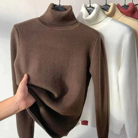 Lisa - Mit Fleece gefütterter Rollkragenpulli Letzter Tag Rabatt