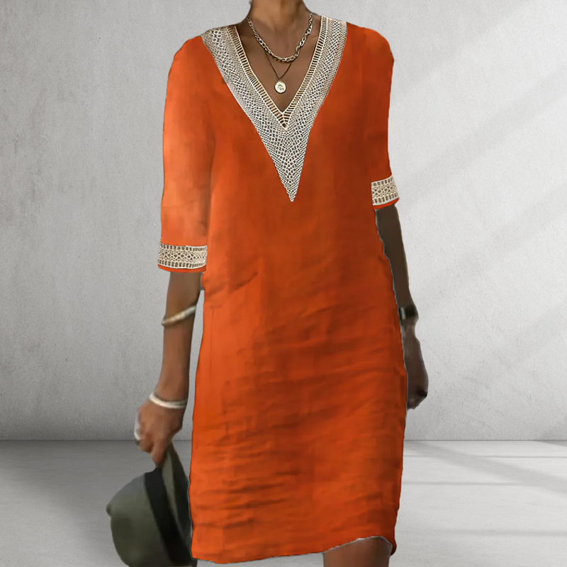 Novirea | Baumwoll-Leinen Sommerkleid