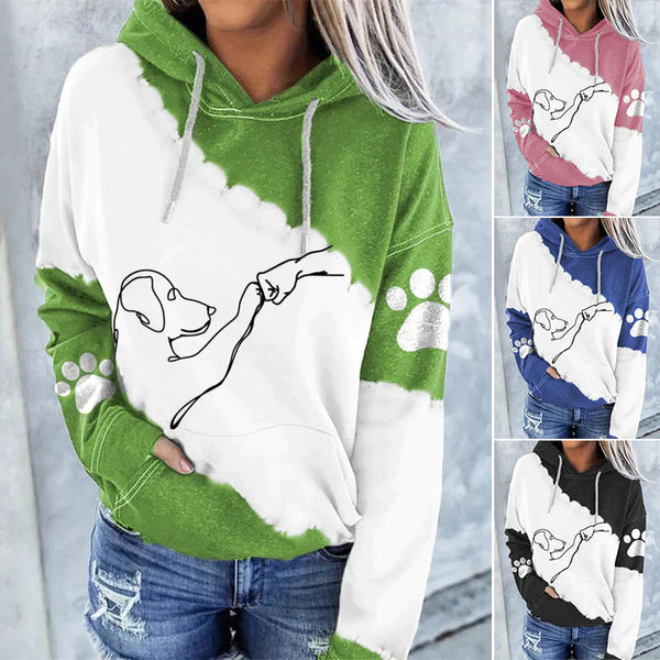 Mia - Trendiger lockerer Hoodie mit Hundeaufdruck