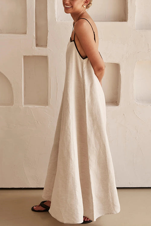 Schick & Schlicht | Rückenfreies Baumwoll-Maxikleid