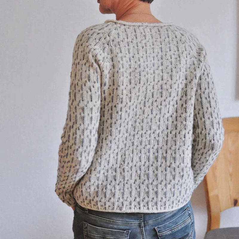 Geralde - Schicker grauer Pullover mit Bootsausschnitt