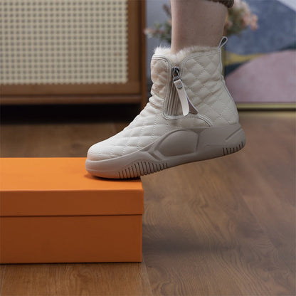 Damen Gemütliche Warme Winterstiefel mit Dicker Sohle