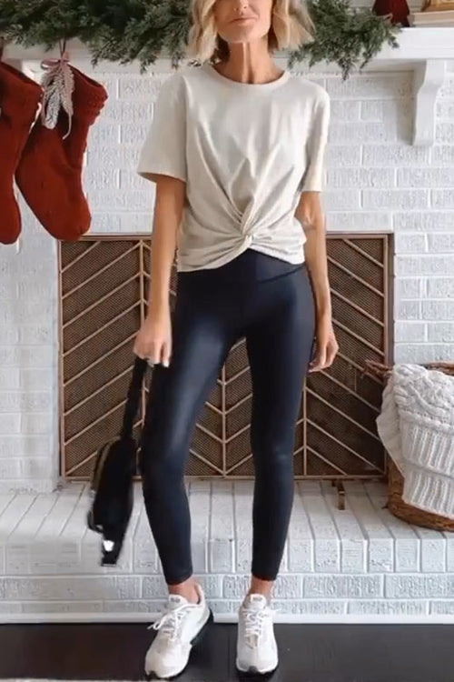 Kraftvoll & Schmeichelhaft | High-Waist Leggings im Leder-Look