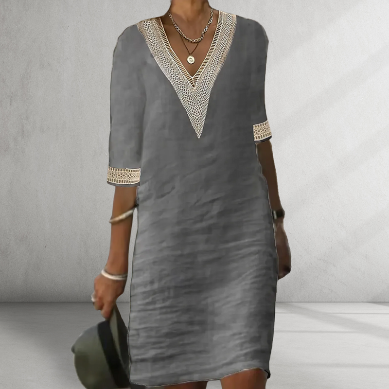 Novirea | Baumwoll-Leinen Sommerkleid