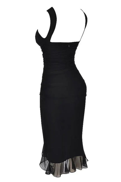 Midi-Kleid mit Rüschen für Damen