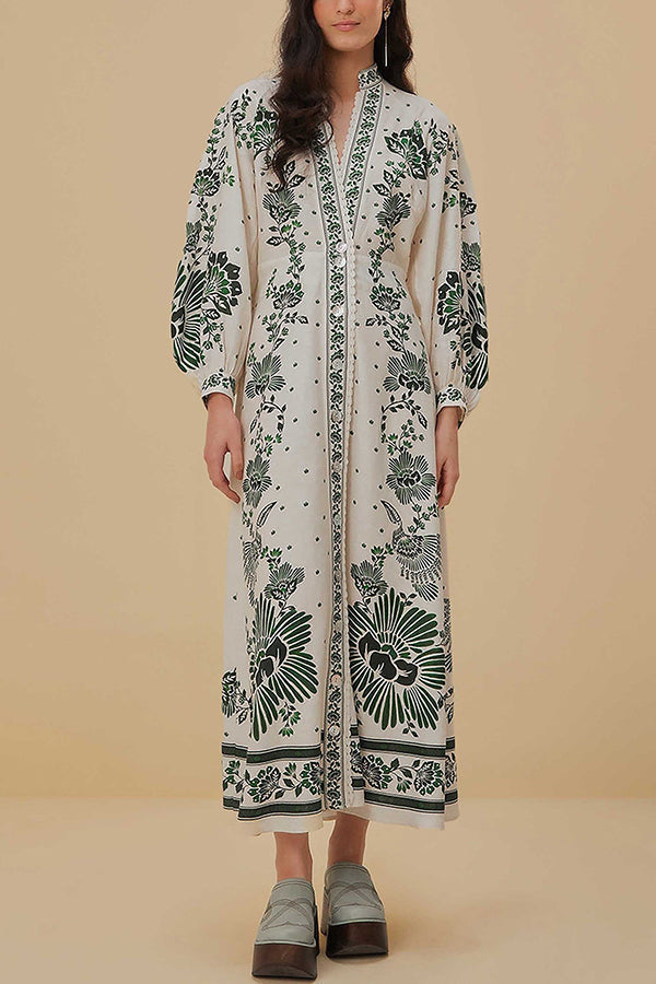 Botanical Maxi Dress- 🌿 Umarme die Natur mit Stil