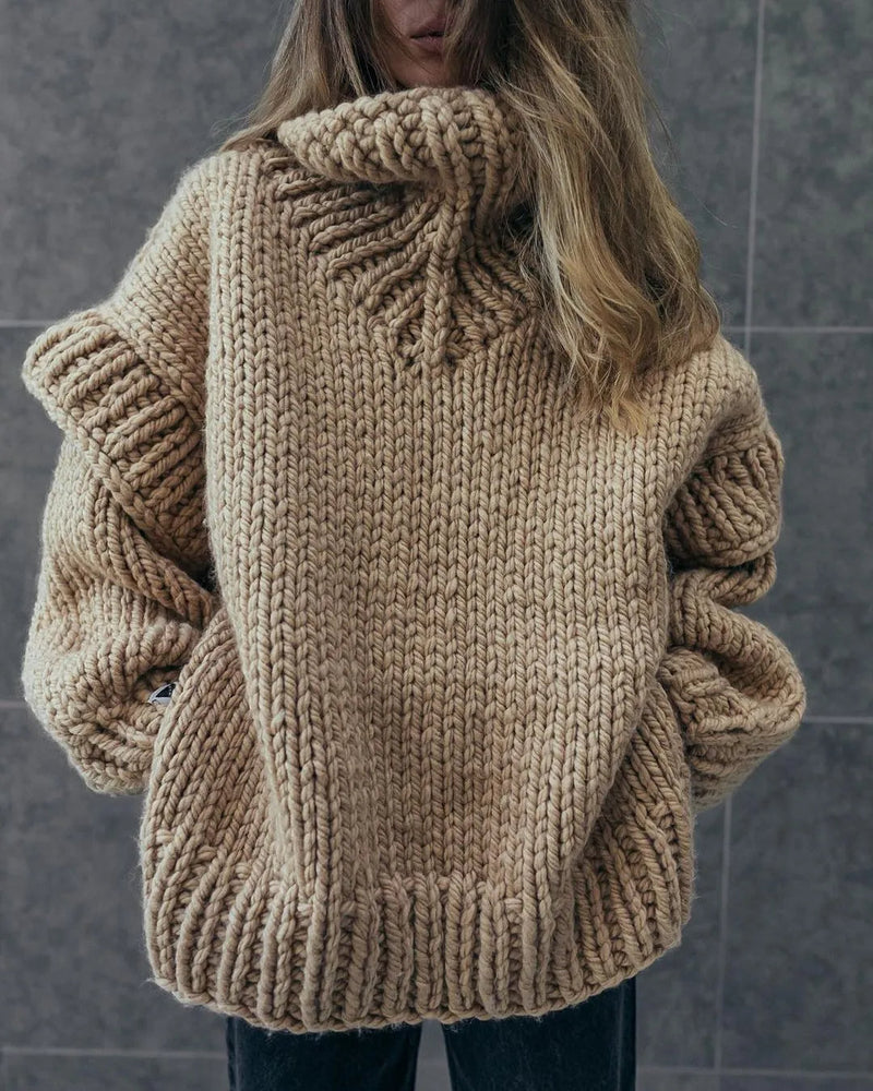 Karla - Gestrickter Rollkragenpullover in Übergröße