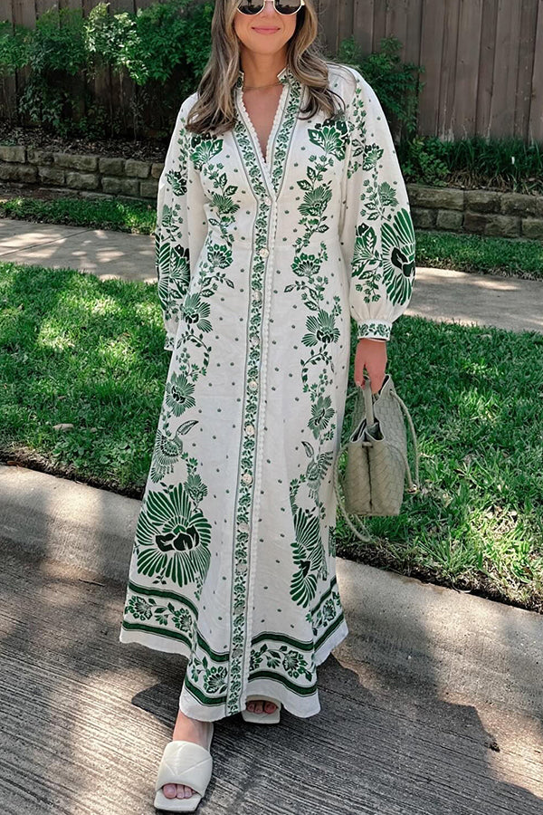 Botanical Maxi Dress- 🌿 Umarme die Natur mit Stil