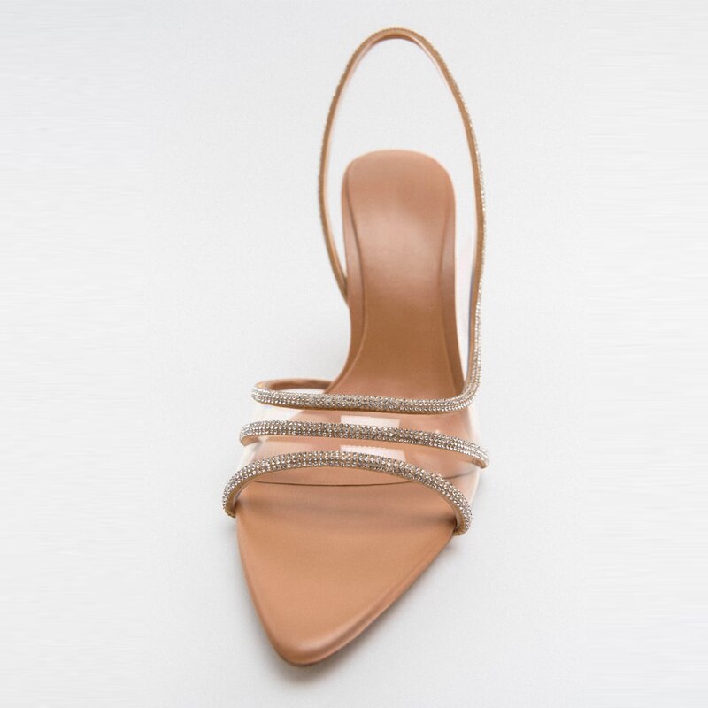 Elegante Slingback-Sandalen mit spitzer Spitze und hohem Absatz