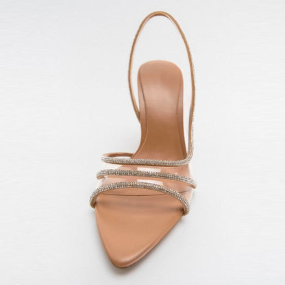 Elegante Slingback-Sandalen mit spitzer Spitze und hohem Absatz