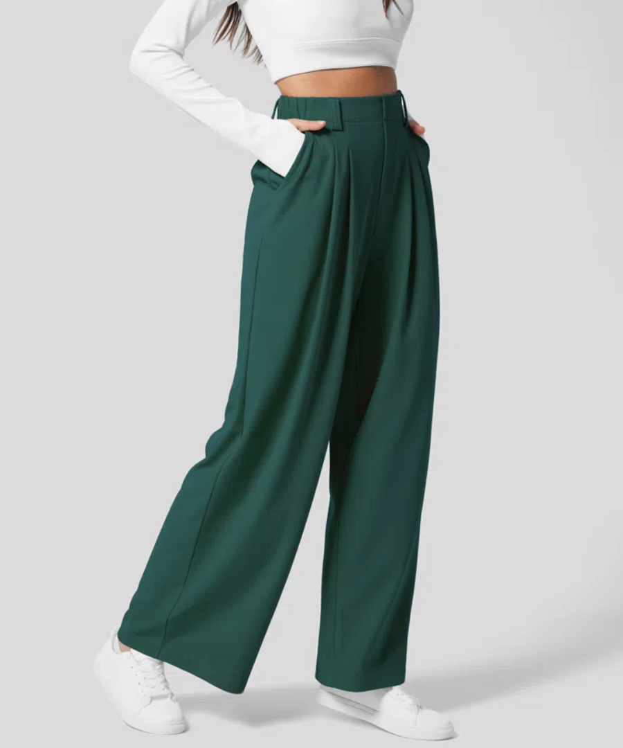 Elegante hoch taillierte elastische Hose