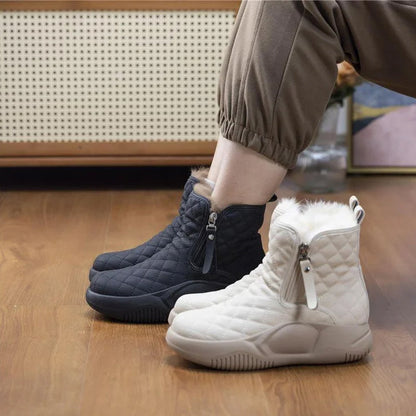 Damen Gemütliche Warme Winterstiefel mit Dicker Sohle