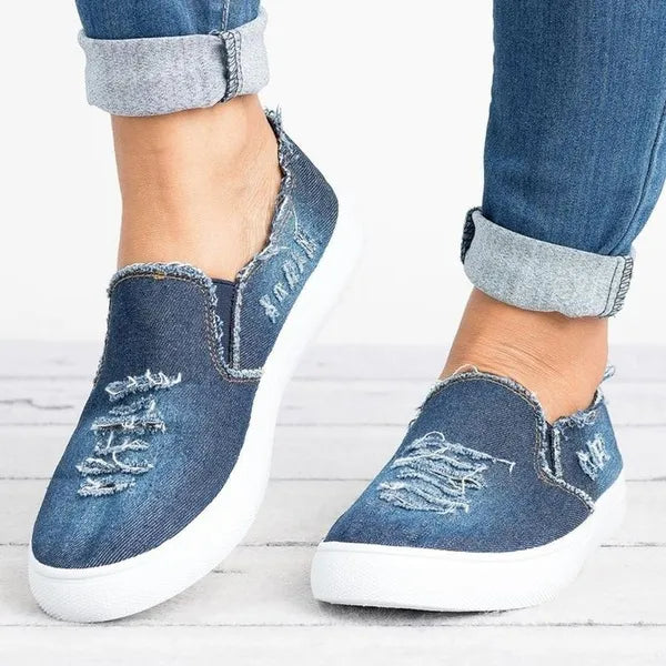 Denim Slip-on Sneakers - Denim-Tage, bequemer Style!