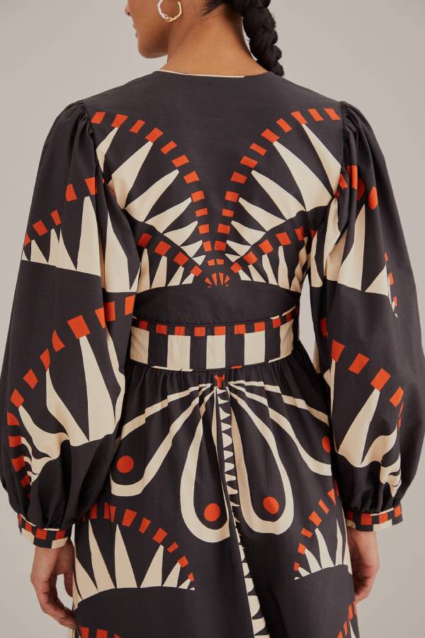 Schwarzes Coconut Grove Maxikleid mit Puffärmeln