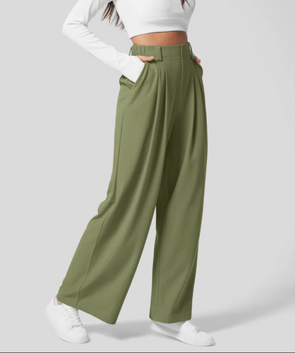Elegante hoch taillierte elastische Hose
