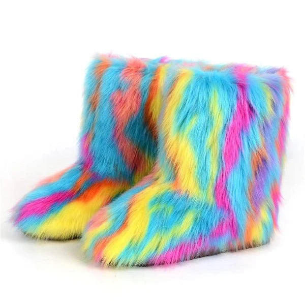 Gefrostete Fluffy Y2K Retro-Stiefel